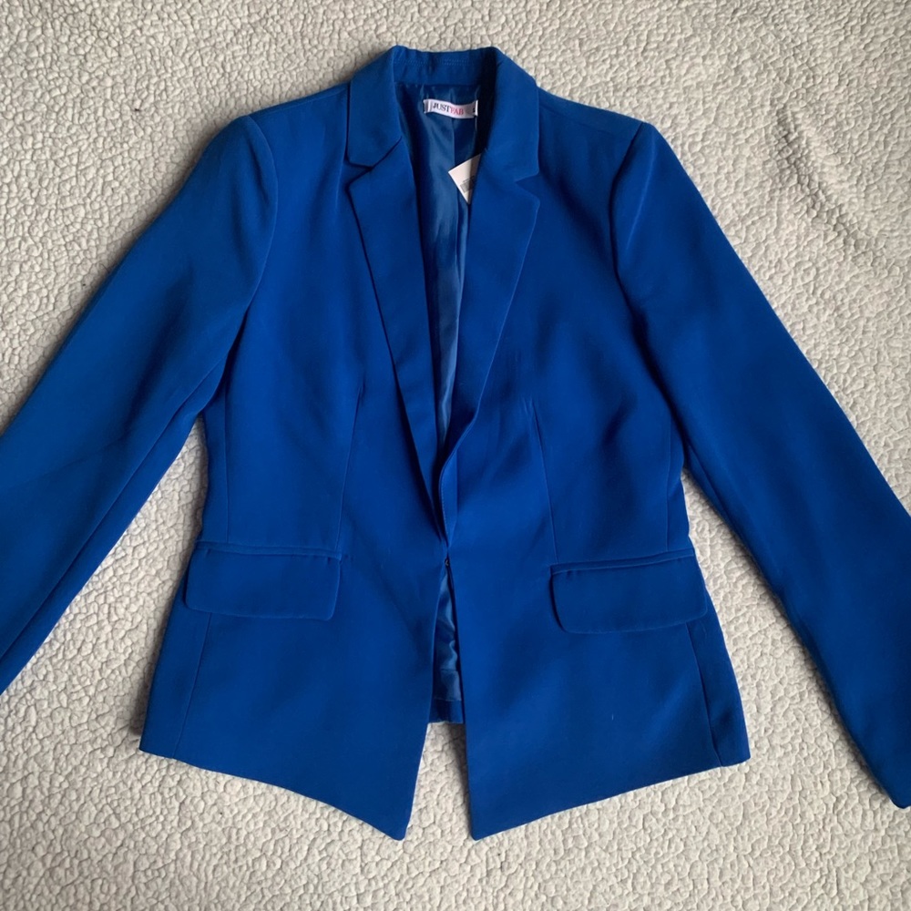 JustFab blazer, bright blue, size L, NWT